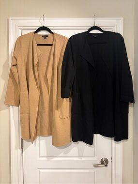 J Crew Cardigan Jacket TWO Small Camel and Black